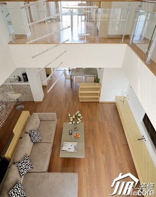 简约风格复式富裕型110平米客厅沙发图片