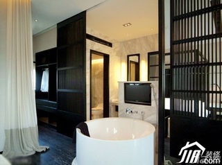 中式风格公寓富裕型90平米隔断洗手台效果图