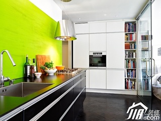 欧式风格公寓实用黑色经济型厨房橱柜设计图