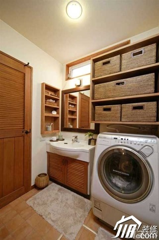 混搭风格公寓原木色经济型80平米卫生间洗手台图片