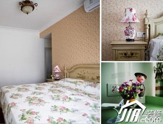 田园风格小户型5-10万90平米卧室床图片