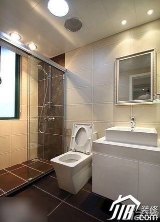 简约风格公寓豪华型110平米卫生间背景墙洗手台效果图