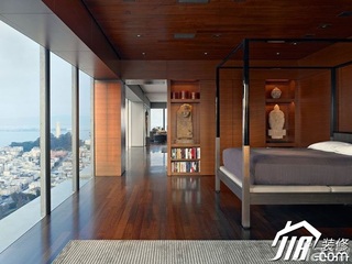 简约风格公寓舒适原木色富裕型110平米卧室床效果图