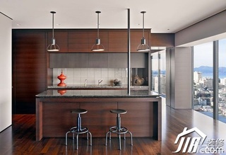 简约风格公寓富裕型110平米厨房吧台橱柜设计