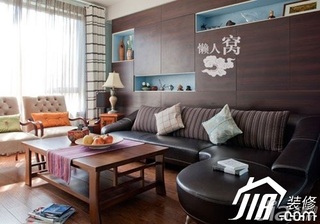 混搭风格小户型简洁富裕型客厅沙发背景墙沙发婚房家装图片