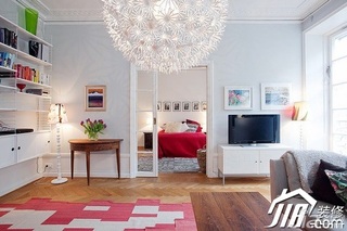 北欧风格公寓经济型70平米客厅沙发效果图
