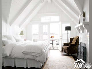 简约风格公寓白色3万-5万90平米卧室床效果图