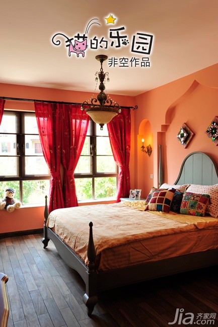 非空,140平米以上装修,富裕型装修,卧室,床,床头柜,窗帘