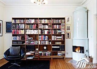 美式乡村风格一居室简洁10-15万80平米书房书桌效果图