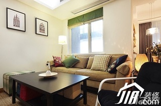 简约风格二居室富裕型80平米客厅沙发效果图