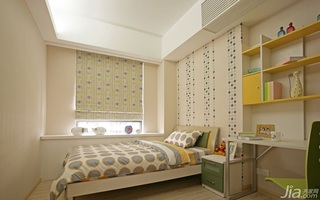 简洁儿童房卧室背景墙床效果图
