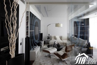 简约风格公寓富裕型100平米玻璃隔断地毯图片