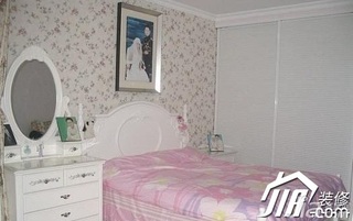 田园风格小户型浪漫5-10万卧室卧室背景墙床图片
