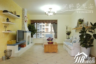 非空地中海风格公寓经济型客厅沙发效果图