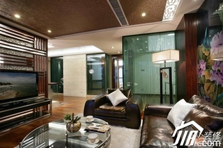欧式风格复式富裕型客厅背景墙沙发效果图