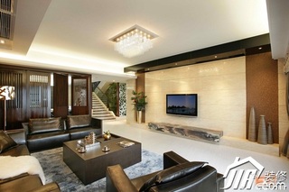 欧式风格复式富裕型客厅沙发效果图