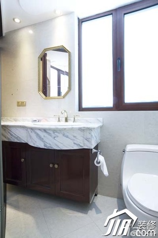 欧式风格豪华型卫生间浴室柜效果图