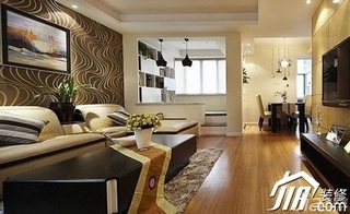 简约风格公寓简洁经济型80平米客厅电视背景墙沙发图片