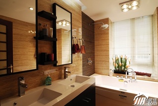 中式风格公寓简洁富裕型110平米卫生间灯具图片
