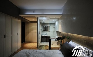 混搭风格公寓舒适5-10万120平米卧室床图片