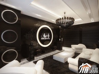 简约风格公寓简洁黑白富裕型100平米客厅背景墙沙发图片