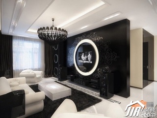 简约风格公寓简洁黑白富裕型100平米客厅背景墙沙发效果图