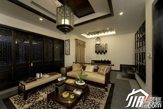 中式风格公寓富裕型100平米客厅沙发图片