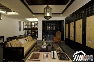中式风格公寓富裕型100平米客厅沙发图片