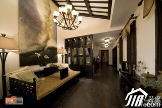 中式风格公寓富裕型100平米客厅隔断沙发图片