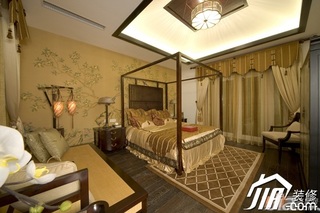 中式风格公寓富裕型100平米卧室床图片