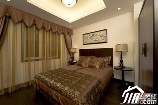 中式风格公寓富裕型100平米卧室床效果图