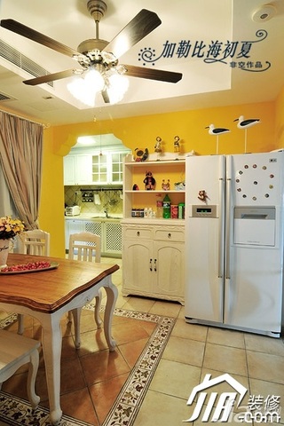 非空地中海风格公寓130平米餐厅餐桌图片
