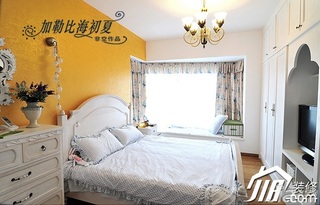 非空地中海风格公寓舒适130平米卧室床图片