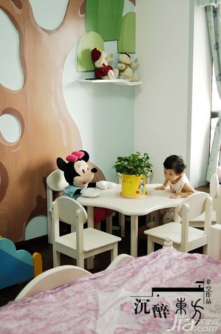 非空中式风格富裕型140平米以上儿童房背景墙床效果图