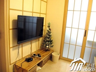 日式风格小户型经济型60平米客厅电视背景墙设计图纸