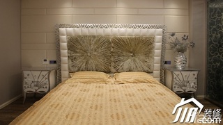 混搭风格公寓简洁5-10万120平米卧室床图片