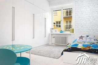 简约风格公寓富裕型80平米儿童房床效果图