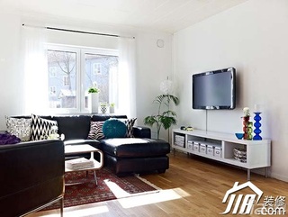 简约风格小户型经济型60平米客厅沙发图片