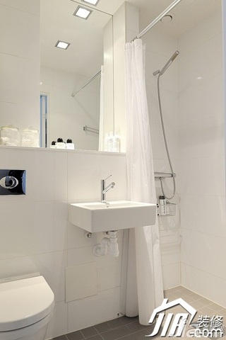 欧式风格小户型白色经济型40平米浴室柜图片