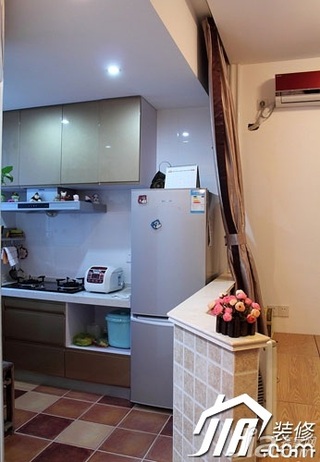 美式乡村风格小户型经济型40平米厨房橱柜图片