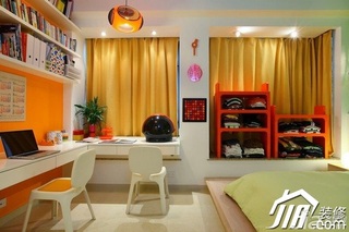 简约风格公寓舒适富裕型80平米卧室飘窗床图片