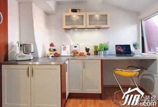 简约风格公寓原木色富裕型80平米厨房橱柜图片