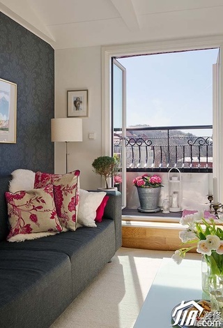 简约风格公寓富裕型80平米客厅沙发图片