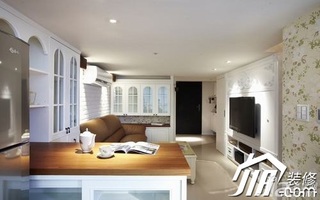 美式乡村风格小户型富裕型60平米客厅沙发图片