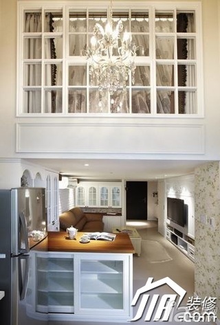 美式乡村风格小户型富裕型60平米厨房橱柜设计图
