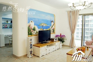 非空公寓富裕型客厅电视背景墙电视柜效果图