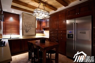 新古典风格公寓原木色富裕型100平米厨房橱柜安装图