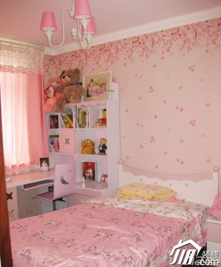 美式乡村风格二居室可爱70平米卧室床图片