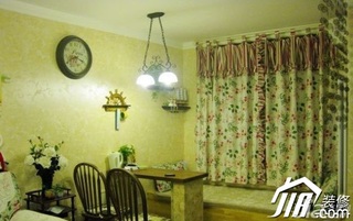 美式乡村风格二居室浪漫70平米卧室窗帘效果图