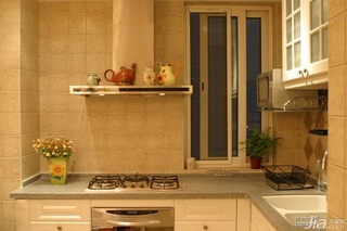 新古典风格公寓原木色富裕型厨房橱柜设计图纸